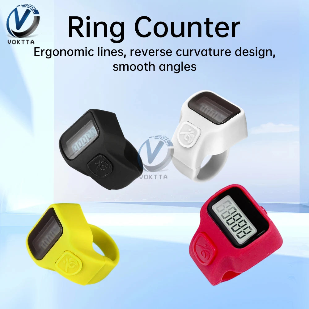LED Digital Finger Tasbih Counter Ring – Silent Button